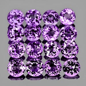 3.00 mm 30 pieces Round Brilliant Cut AAA Fire Top Purple Amethyst Natural (Flawless-VVS)