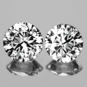2.50 mm 2 pieces Round Extreme Brilliancy Natural White Diamond Color D-F { VVS Clarity }