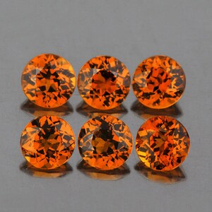 Orange Spessartite Garnet Round 3.20 mm 6 pieces, { VVS Clarity}, Natural Loose Gemstone, UnHeated/Untreated Garnet from Nigeria