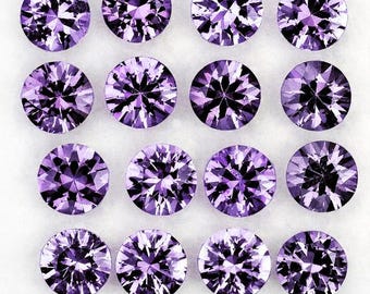 2.00 mm 20 pieces Round Machine Brilliant Cut Extreme Brilliancy Natural Purple Sapphire ( Flawless-VVS )
