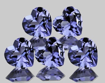 4.00 mm 5 pièces Heart AAA Fire Natural Purple Blue Tanzanite (Flawless-VVS), Vendu par Set ( 1 Set = 5pieces)