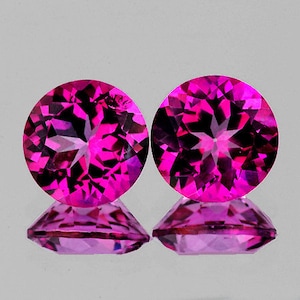 11,00 mm 2 pezzi rotondo AAA fuoco naturale rosa topazio (Flawless-VVS Clarity), pietra preziosa naturale sciolta per gioielli