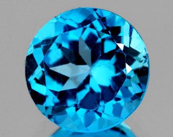 8,50 mm runder Brilliantschliff AAA Feuer AAA Schweizer Blautopas flawless-VVS Clarity