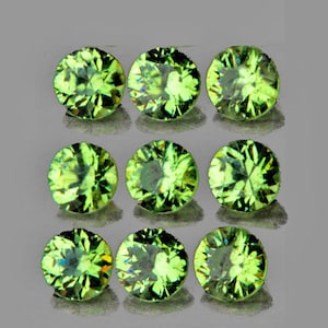 2.70 mm 9 pcs Round Brilliant Cut AAA Fire Natural Green Demantoid from Russian, Untreated Stone from Russia, Collection Stone