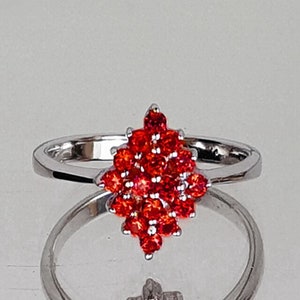 Natural Orange Sapphire Ring, 925 sterling silver, Rhodium Finish, orange gemstone ring, orange sapphire jewelry, natural gemstone ring
