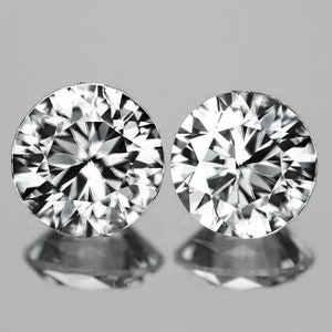 7,00 mm 2 stuks rond briljant geslepen beste AAA Fire natuurlijke diamant witte zirkoon {VVS Clarity}, natuurlijke zirkoon uit Cambodja