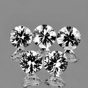 Witte Zircon Ronde 3.70 mm 5 stuks, Flawless-VVS Helderheid, Natuurlijke Losse Edelsteen voor Juwelen