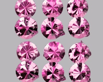 2.50 mm 12 pieces Round Brilliant Cut AAA Fire Natural Neon Pink Mahenge Spinel { Flawless-VVS }