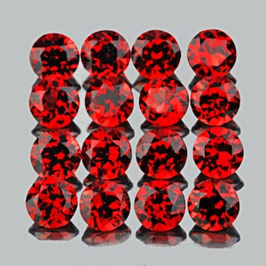 Red Rhodolite Garnet Round 4.00 mm 16 pieces, { Flawless-VVS Clarity }, Natural Loose Gemstone for Jewelry