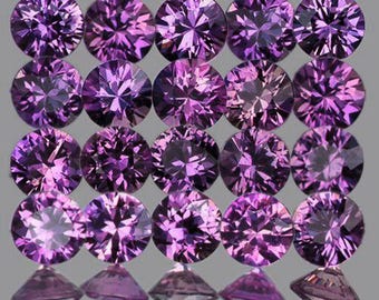 1.80 mm 30 pieces Round Machine Brilliant Cut Extreme Brilliancy Intense Purple Sapphire Natural {Flawless-VVS}