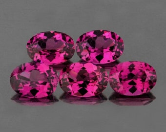 Raspberry Pink Rhodolite Garnet Oval 6x4 mm 5 pieces, { Flawless-VVS Clarity }, Natural Loose Gemstone for Jewelry