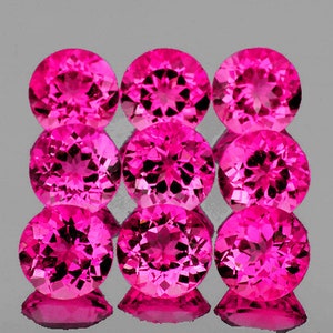 4,70 mm 9 pezzi rotondo AAA fuoco naturale caldo rosa topazio (Flawless-VVS Clarity), pietra preziosa naturale sciolta per gioielli