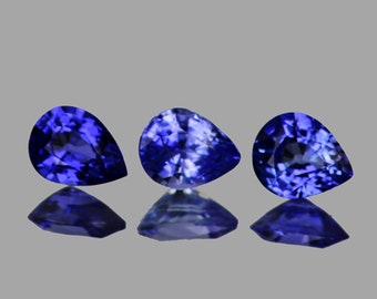 Details about / Natural Sapphire Loose Gemstone 10 Ct Certified Pear Shape Blue Ceylon Pair