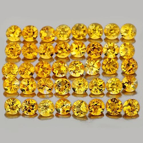 1.80 mm 50 pieces Round Brilliant Cut AAA Fire Natural Golden Yellow Citrine (Flawless-VVS)
