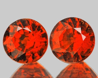 4.50 mm 2 pieces AAA Fire Natural Mandarin Orange Spessartite Garnet, Natural Loose Gemstone, UnHeated/Untreated Garnet from Nigeria