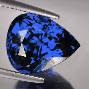 0.93cts Pear 6x5 mm AAA Fire Natural Intense Ceylon Blue Sapphire {Flawless-VVS } , Natural Loose Gemstone for Jewelry