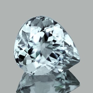 8.50 mm { 2.37 cts} Heart Brilliant Cut Best AAA Fire Natural Blue Aquamarine