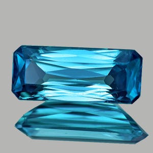 8.5x3.5 mm { 1.22 carat } Octagon Scissor Cut Best AAA Fire Natural Electric Blue Zircon {Flawless-VVS1}