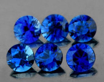 Saphirs Ronds Calibrés Naturels - 1 Gratuit Pour 4 Achetés - Bleu - Thaïlande