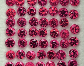 Natural Red Ruby Round 1.20 mm 100 pcs Brilliant Machine Cut (Flawless-VVS)