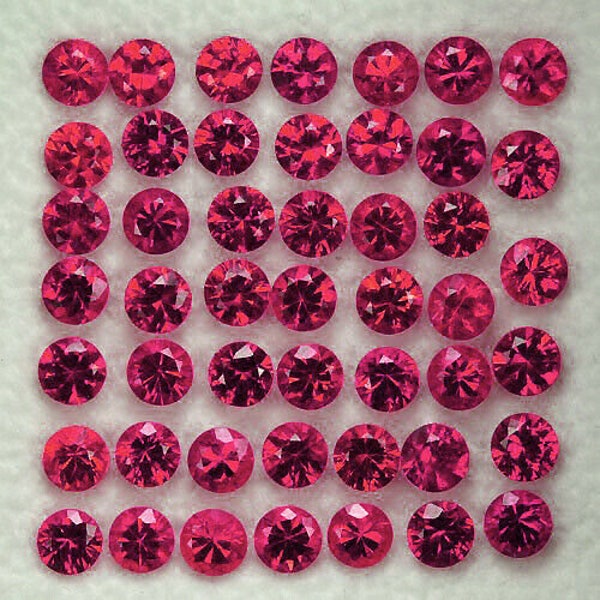 Natural Red Ruby Round 1.20 mm 100 pcs Brilliant Machine Cut (Flawless-VVS)