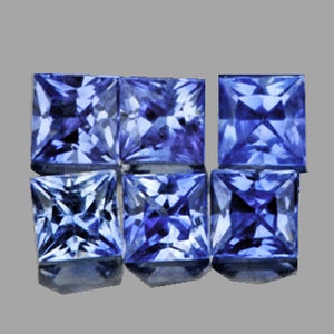 2.70 mm 6 pc Square Princess Cut AAA Fire Natural Ceylon Blue Sapphire {Flawless-VVS}