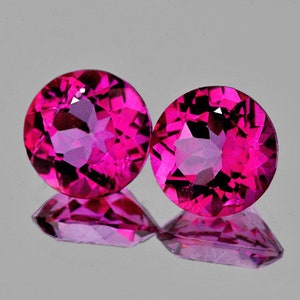 9,00 mm 2 pezzi rotondo AAA fuoco naturale caldo rosa topazio (Flawless-VVS Clarity), pietra preziosa naturale sciolta per gioielli