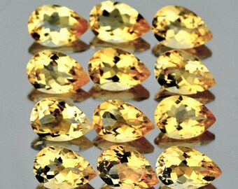 Golden Yellow Citrine Pear 8x5 mm 16 pieces, Flawless -VVS Clarity, Natural Loose Gemstone for Jewelry