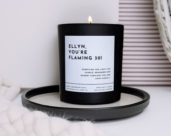 Personalised Text Candle. Birthday gift.