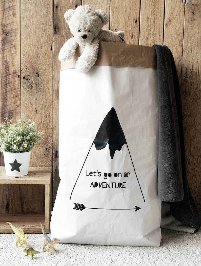 Books magazines paper storage bag for toys Let/'s Go On an Adventure different colours available blankets Storage bag
