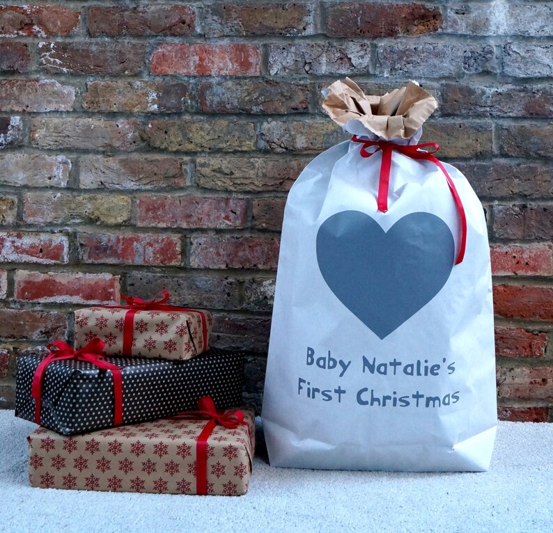 Personalised Baby/'s First Christmas Sack