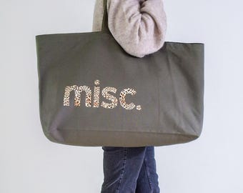 Übergroße Canvas-Einkaufstasche mit individuellem Text: Large Weekend Shopper