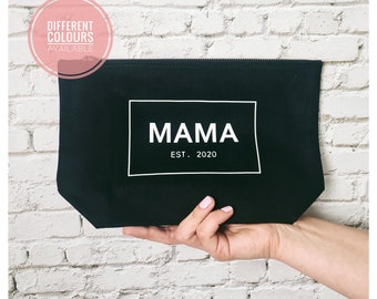 Mama - Personalised Make Up Bag. Custom year mum bag. Mom bag. Essential make up bag for mum. New mum gift.