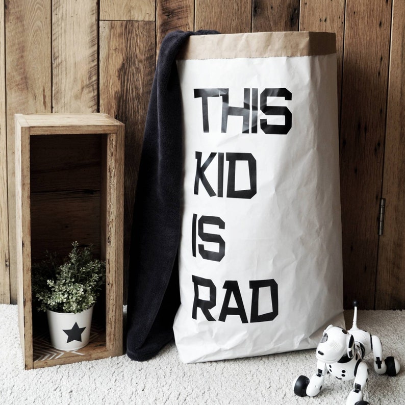 This Kid is Rad Paper Storage Bag. Storage for Toys Teddies Etsy UK