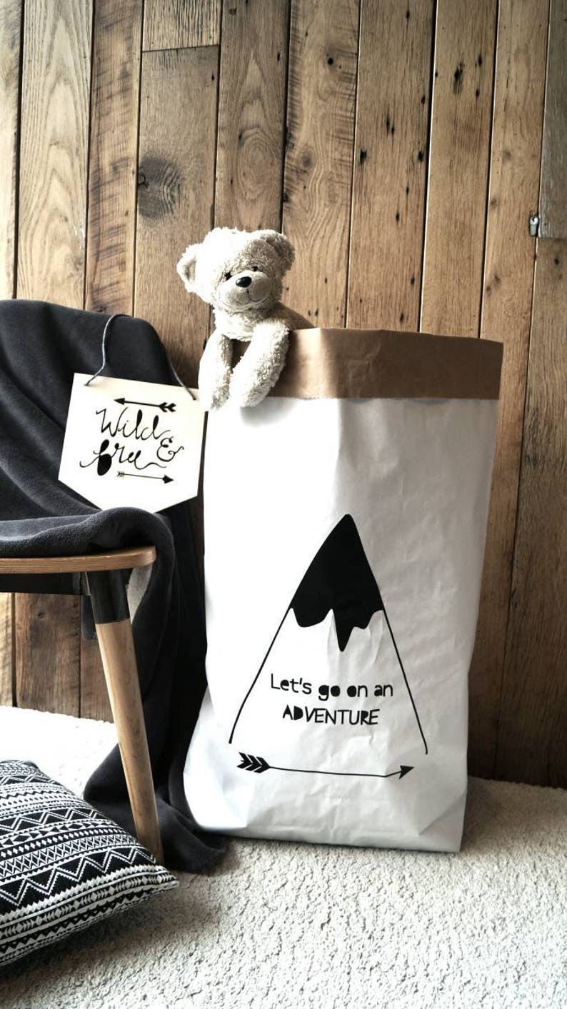 Books magazines paper storage bag for toys Let/'s Go On an Adventure different colours available blankets Storage bag