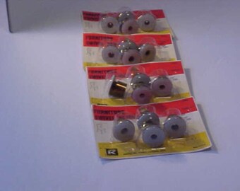 Gold Tone 3//4/'/' NOS Lot of 4 New Retro Style Chair Table Swivel Glides Brass