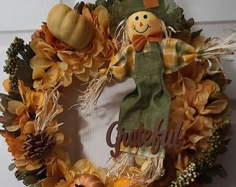 Wreath, Fall Wreath, Scarecrow Wreath, Front Door, Fall Decoration, Flower Wreath, Thanksgiving Wreath, Autumn Door Decoration, Pumpkin