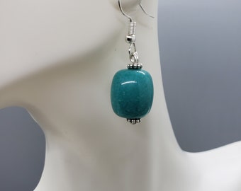 Handmade Earrings, Blue and Silver Earrings, Dangle Earrings, Women Earrings, Gift for Women