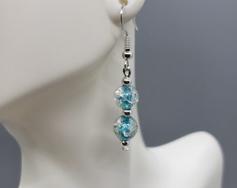 Handmade Earrings, Dangle Earrings, Blue and Silver Earrings, Gift for Women