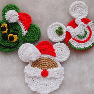 Christmas Mouse crochet pattern, Mouse Santa Claus, Mrs Santa Claus, the Grinch image 1