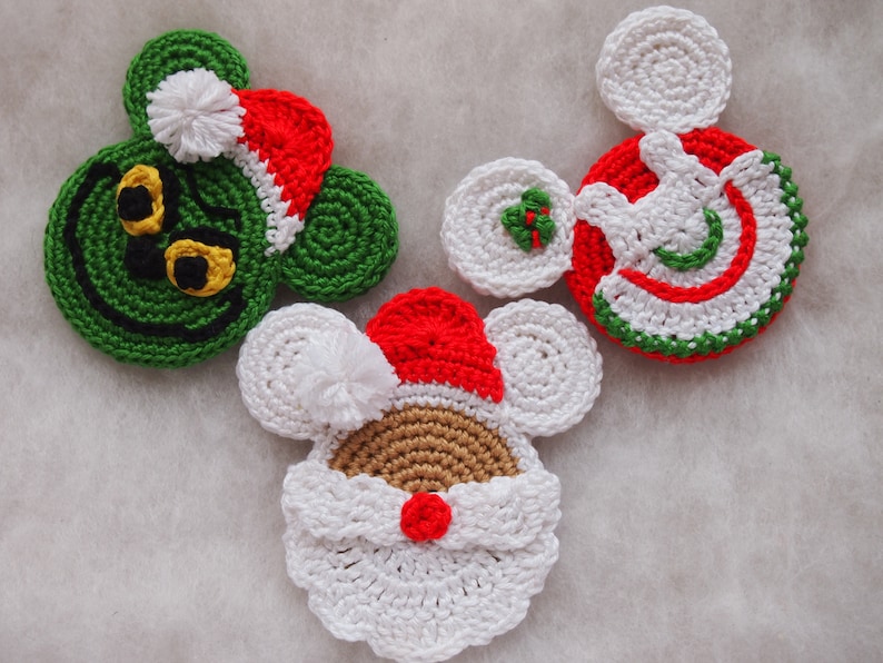 Christmas Mouse crochet pattern, Mouse Santa Claus, Mrs Santa Claus, the Grinch image 1