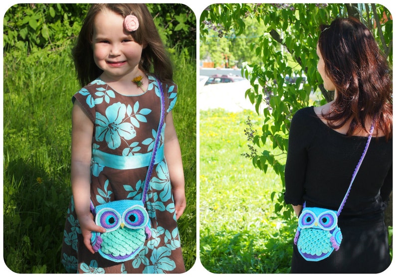 Crochet bag pattern, crochet owl pattern, crochet purse pattern, crochet pattern Owl Bag, crochet owl purse, crochet owl, crochet bag, image 2