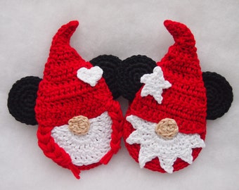 Mr and Mrs Christmas Gnome Mouse crochet patterns