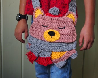 Crochet Bear Bag pattern, crochet pattern Bear Bag, crochet pattern Bear Purse, crochet Bear Bag, crochet bear, crochet bag, crochet purse