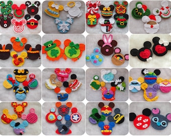 Mouse crochet pattern, Discount Package, Fall Ornaments, Princesses, Christmas Ornaments