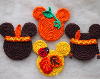 Mouse crochet pattern, Autumn Ornament, The Mouse Indian, The Fall, The Pumpkin, the Fall Ornaments.