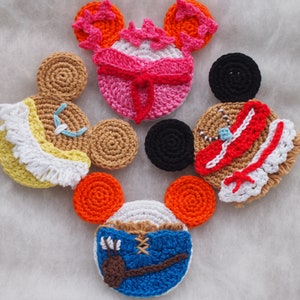 Princesses Mouse crochet patterns, Mouse ears crochet pattern.