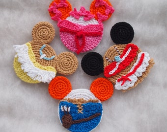 Princesses Mouse crochet patterns, Mouse ears crochet pattern.