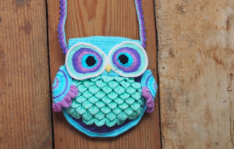 Crochet bag pattern, crochet owl pattern, crochet purse pattern, crochet pattern Owl Bag, crochet owl purse, crochet owl, crochet bag, image 5