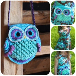 Crochet bag pattern, crochet owl pattern, crochet purse pattern, crochet pattern Owl Bag, crochet owl purse, crochet owl, crochet bag, image 4
